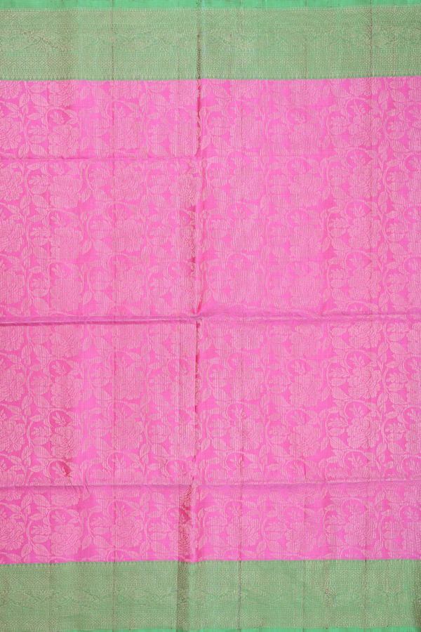 Soft Silk Saree In Pink With Brocade Design