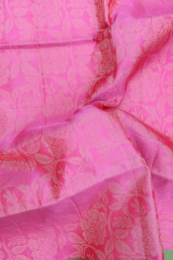 Soft Silk Saree In Pink With Brocade Design