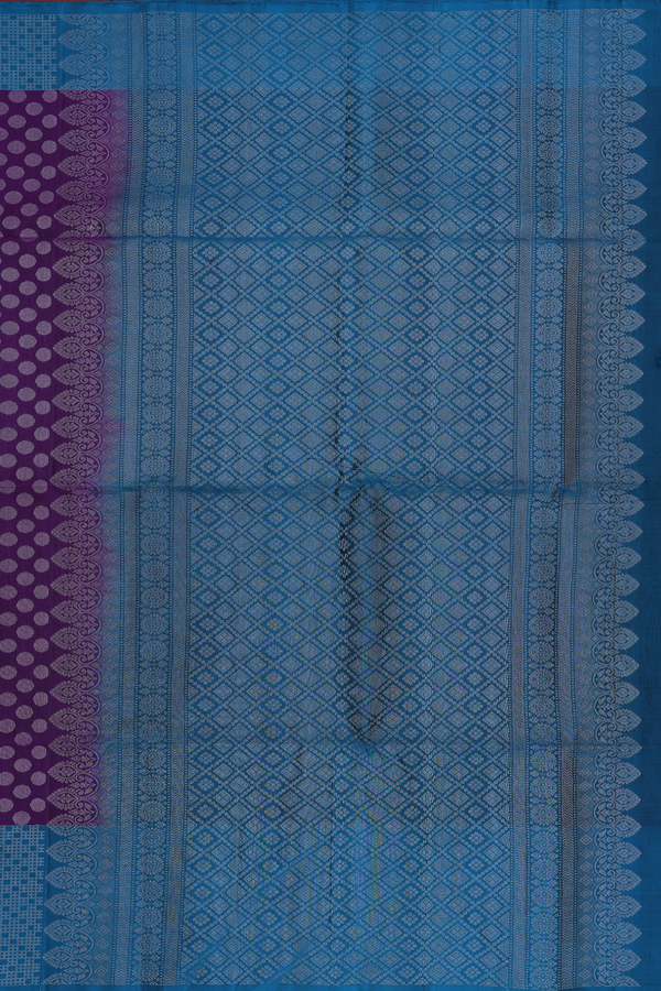 Soft Silk Saree In Grape Purple With Circle Buttas