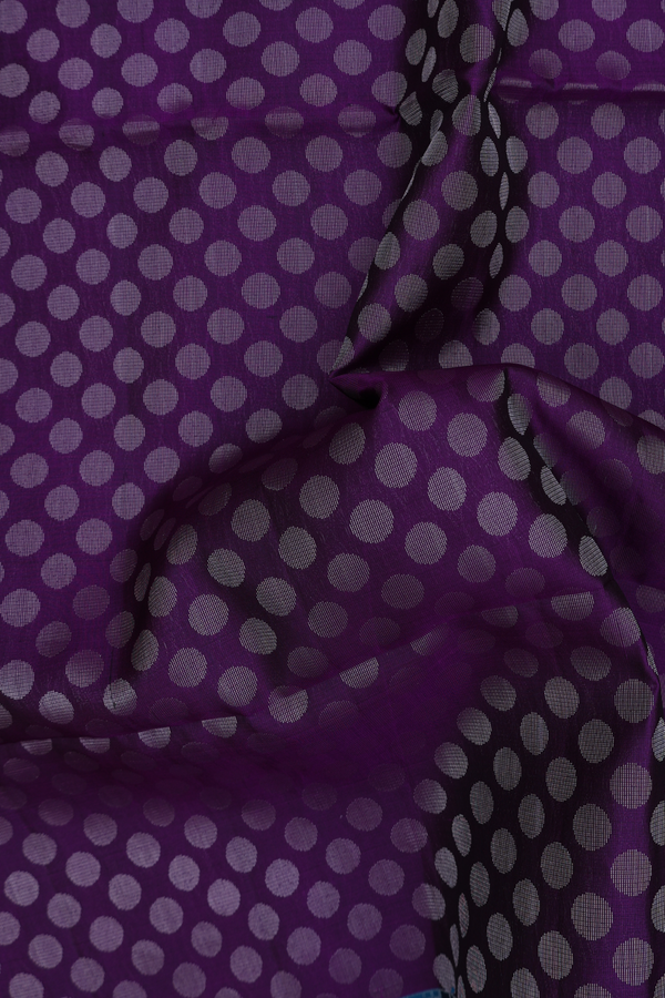 Soft Silk Saree In Grape Purple With Circle Buttas