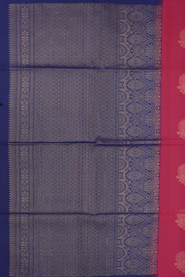 Soft Silk Saree In Punch Pink With Zari Motifs