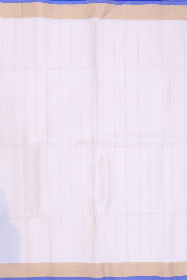Soft Silk Saree In Off White With Stripes Design