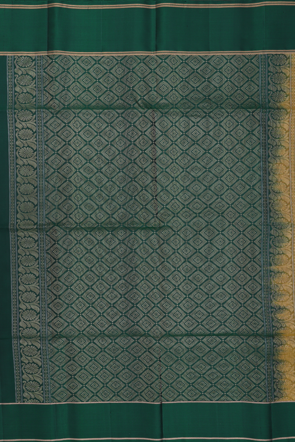 Soft Silk Saree In Yellowish Brown With Stripes Design