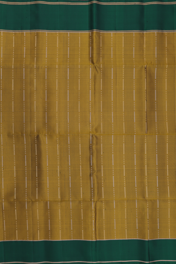 Soft Silk Saree In Yellowish Brown With Stripes Design