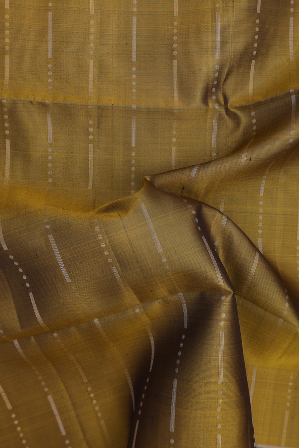 Soft Silk Saree In Yellowish Brown With Stripes Design