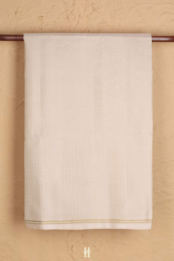 Soft Silk Saree In Cream Color With Stripes Design