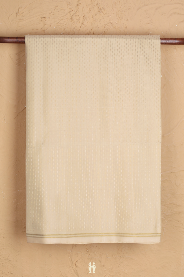 Soft Silk Saree In Cream Color With Stripes Design