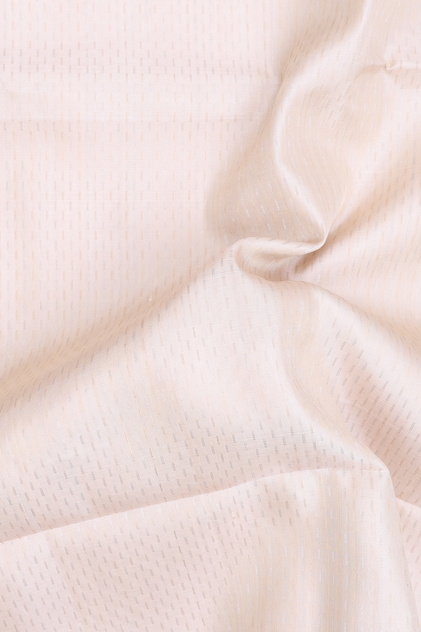 Soft Silk Saree In Cream Color With Stripes Design