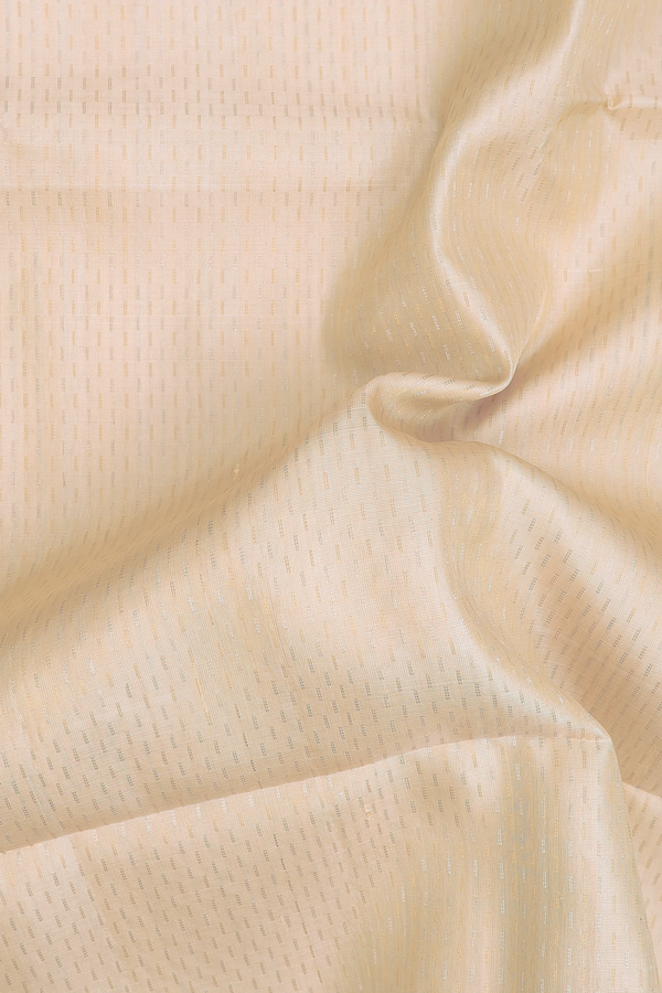 Soft Silk Saree In Cream Color With Stripes Design