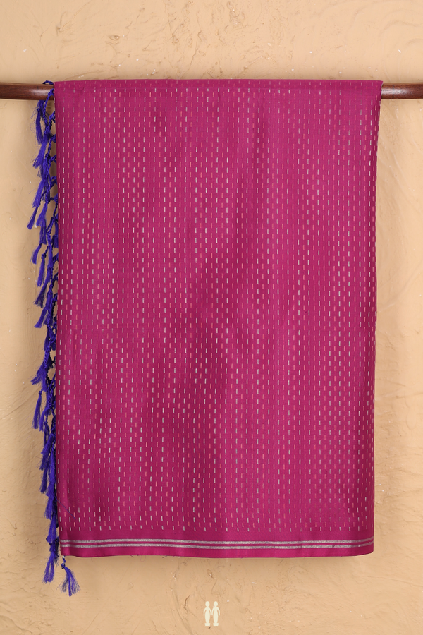 Soft Silk Saree In Purple With Stripes Design