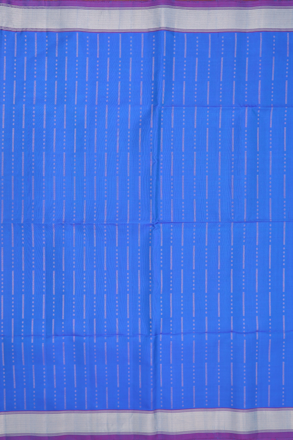 Soft Silk Saree In Indigo Blue With Stripes Design