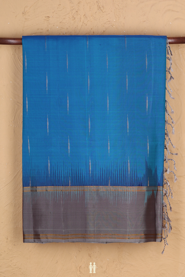 Soft Silk Saree In Indigo Blue With Malli Moggu Buttas