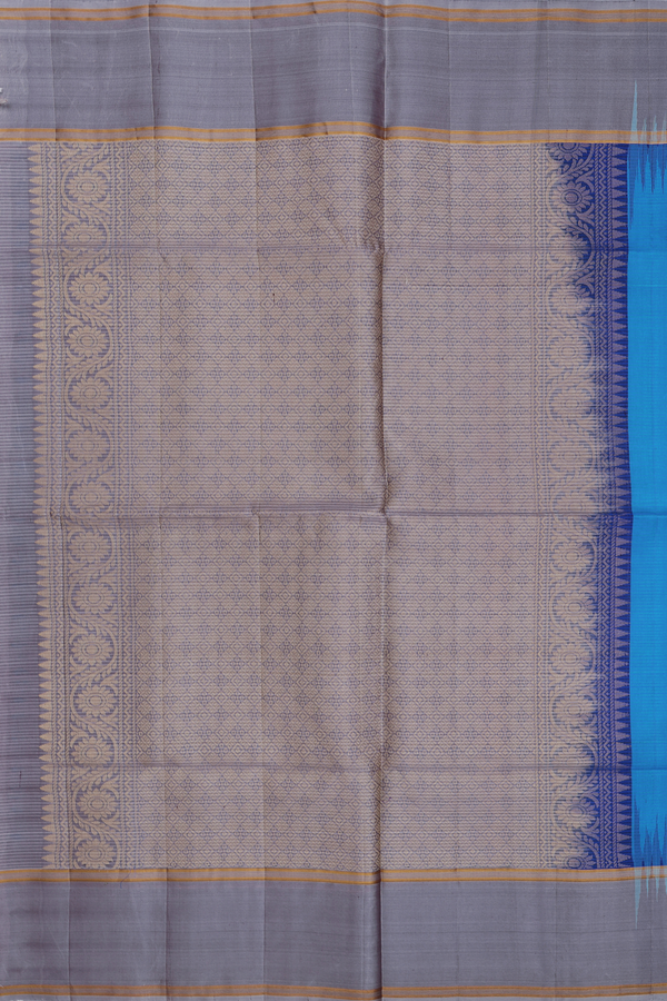 Soft Silk Saree In Indigo Blue With Malli Moggu Buttas