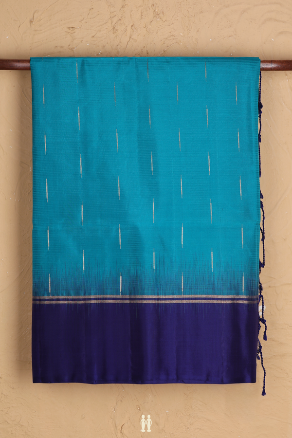 Soft Silk Saree In Peaock Blue With Malli Moggu Buttas