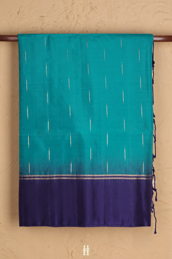 Soft Silk Saree In Peaock Blue With Malli Moggu Buttas