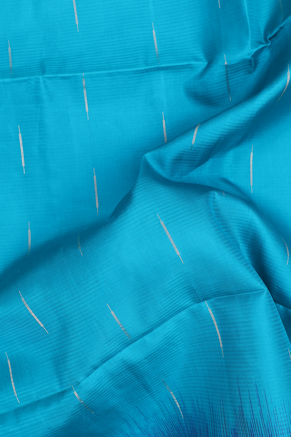 Soft Silk Saree In Peaock Blue With Malli Moggu Buttas