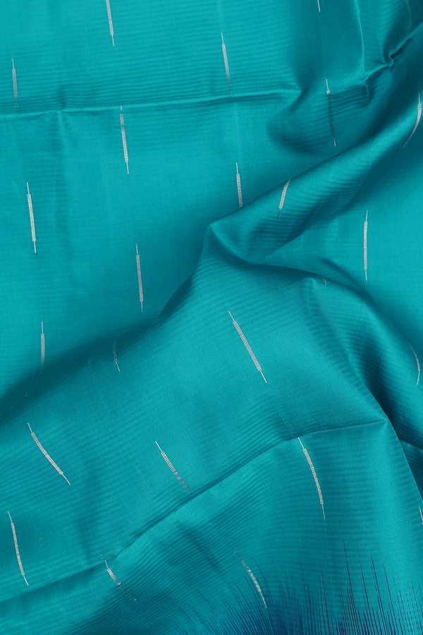 Soft Silk Saree In Peaock Blue With Malli Moggu Buttas