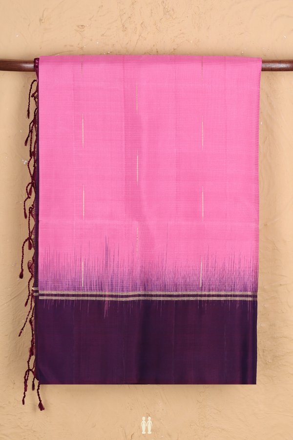Soft Silk Saree In Pink With Zari Buttas