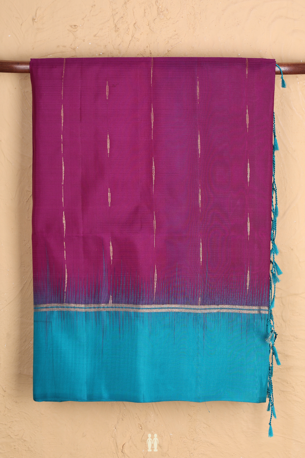 Soft Silk Saree In Grape Purple With Zari Buttas
