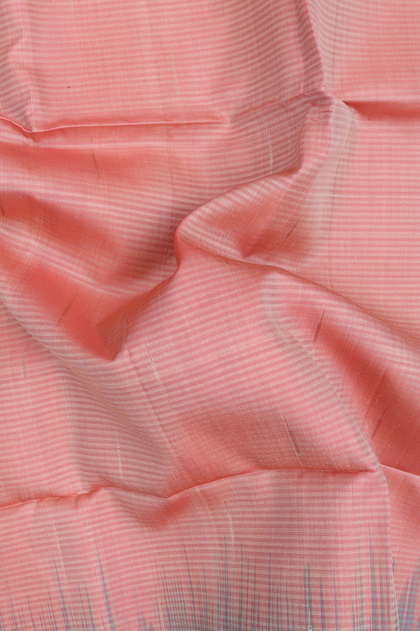 Soft Silk Saree In Orange With Zari Buttas