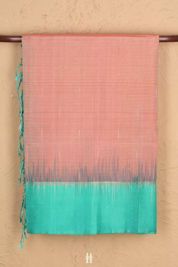 Soft Silk Saree In Orange With Zari Buttas