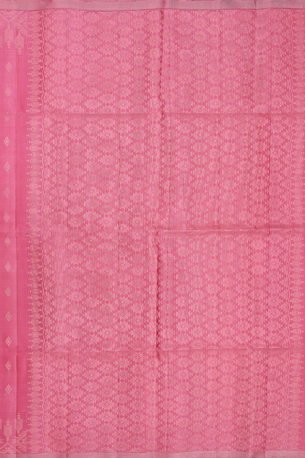Soft Silk Saree In Pink With Diamond Buttas