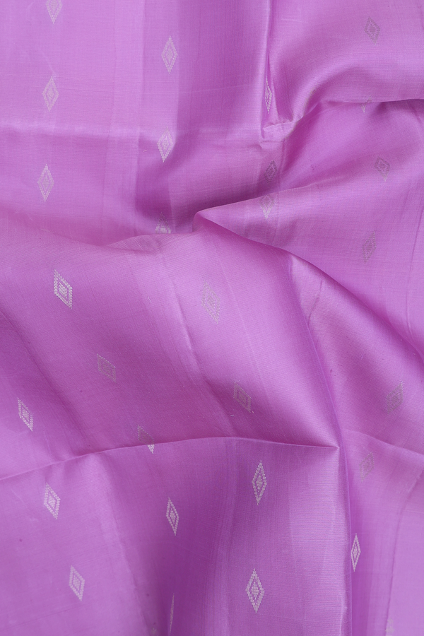 Soft Silk Saree In Lavender With Diamond Buttas