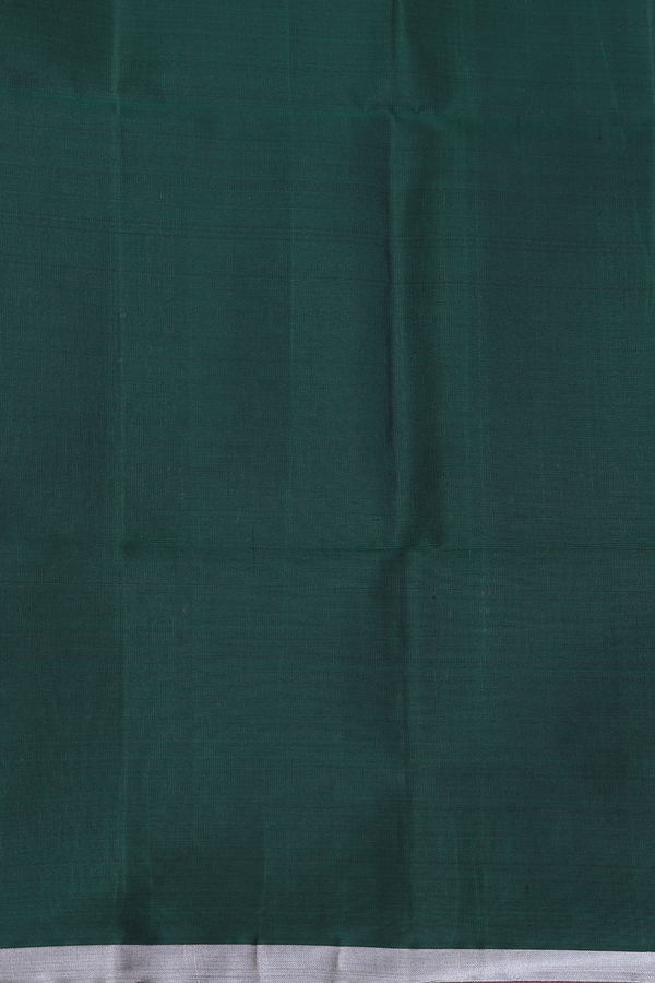 Soft Silk Saree In Forest Green With Diamond Buttas