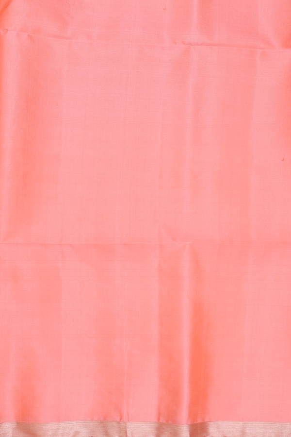 Soft Silk Saree In Peach With Diamond Buttas