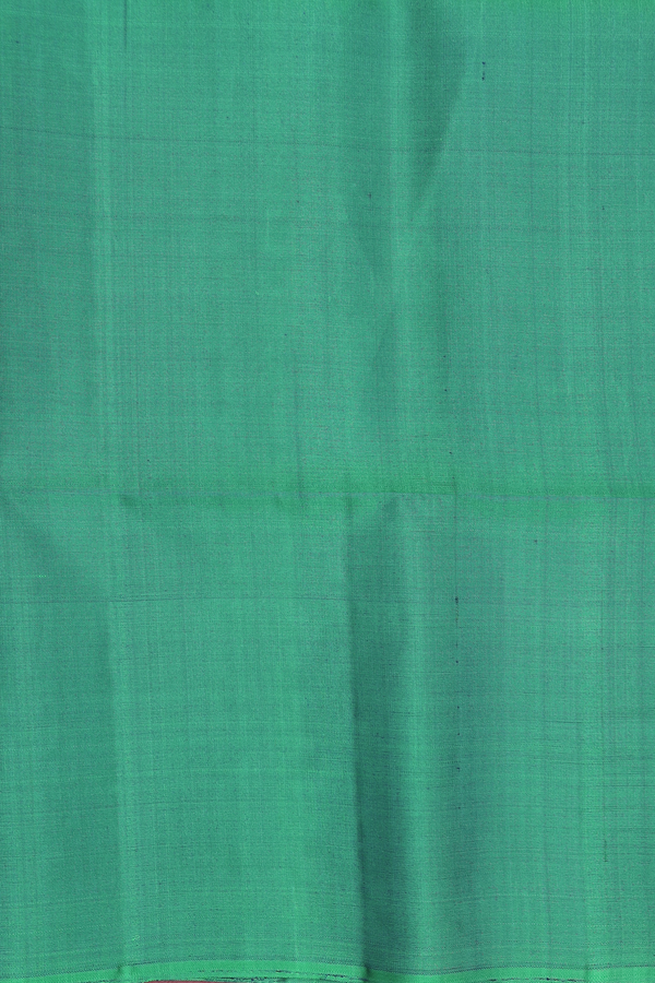 Soft Silk Saree In Green With Diamond Buttas