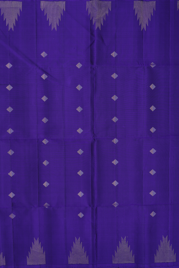Soft Silk Saree In Royal Blue With Diamond Buttas