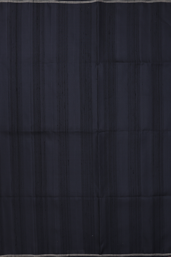 Raw Silk Saree In Black With Zari Border