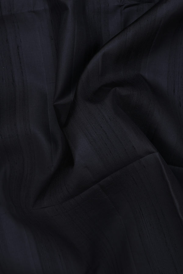 Raw Silk Saree In Black With Zari Border