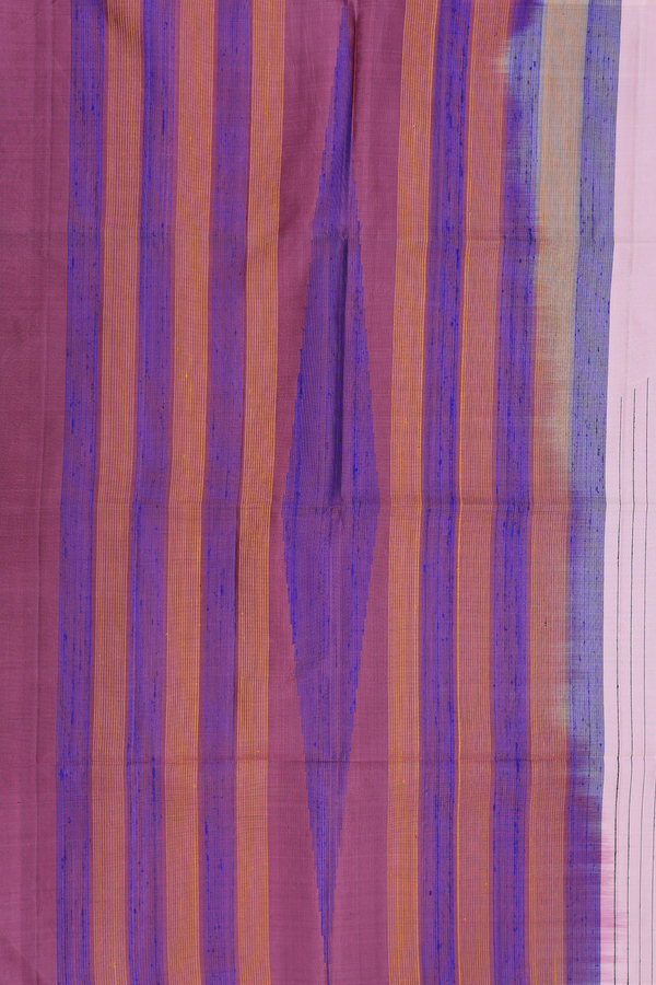 Soft Silk Saree In Pink With Stripes Design