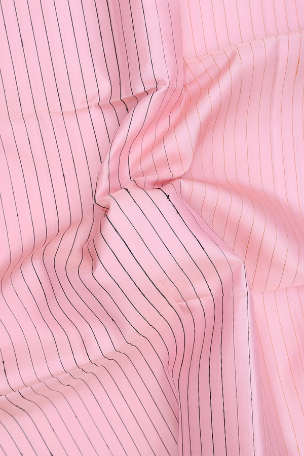 Soft Silk Saree In Pink With Stripes Design