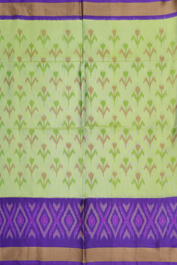 Soft Silk Saree In Green With Allover Design