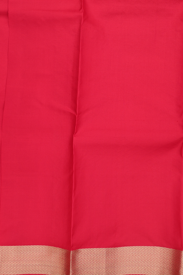 Kanchipuram Silk Saree In Chilli Red With Zari Buttas