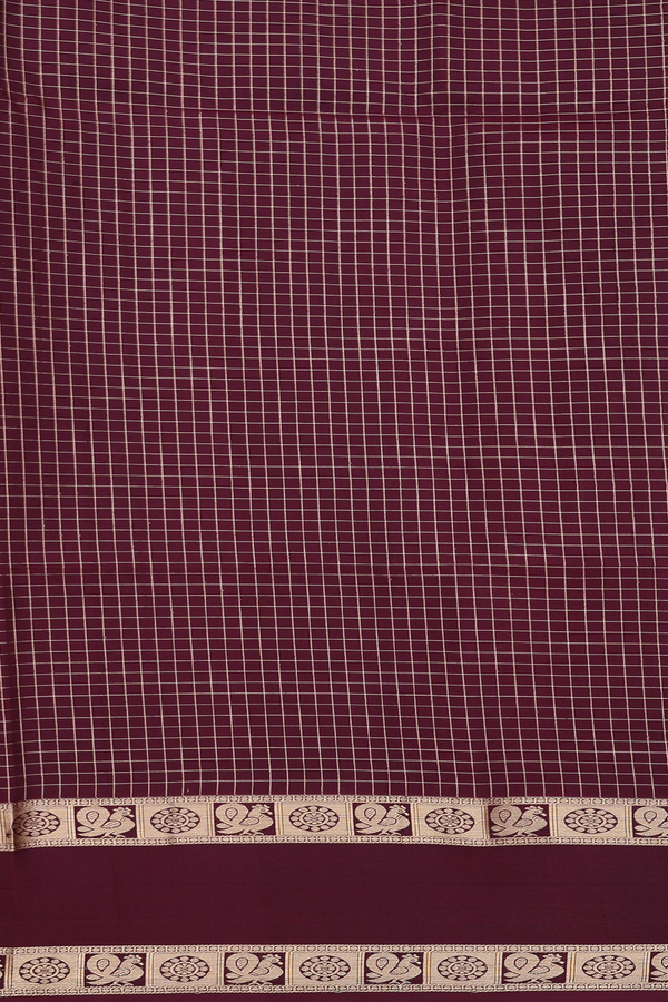 Soft Silk Saree In Green With Checks Design