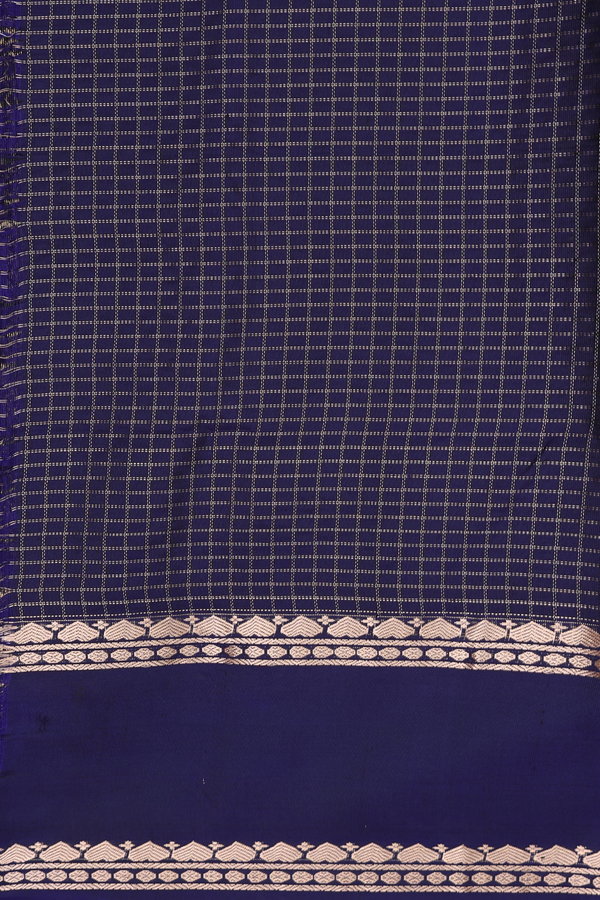 Soft Silk Saree In Lime Green With Checks Design