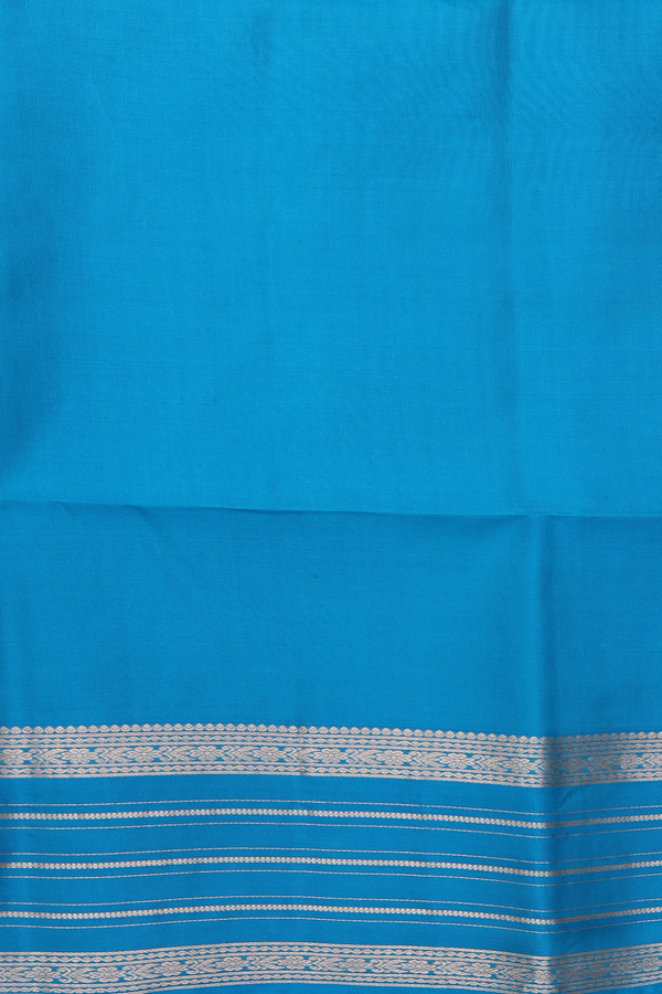 Soft Silk Saree In Royal Blue With Zari Buttas