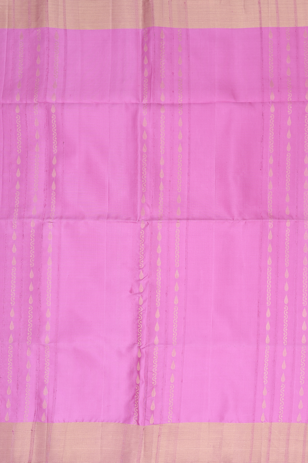 Soft Silk Saree In Pink With Stripes Design