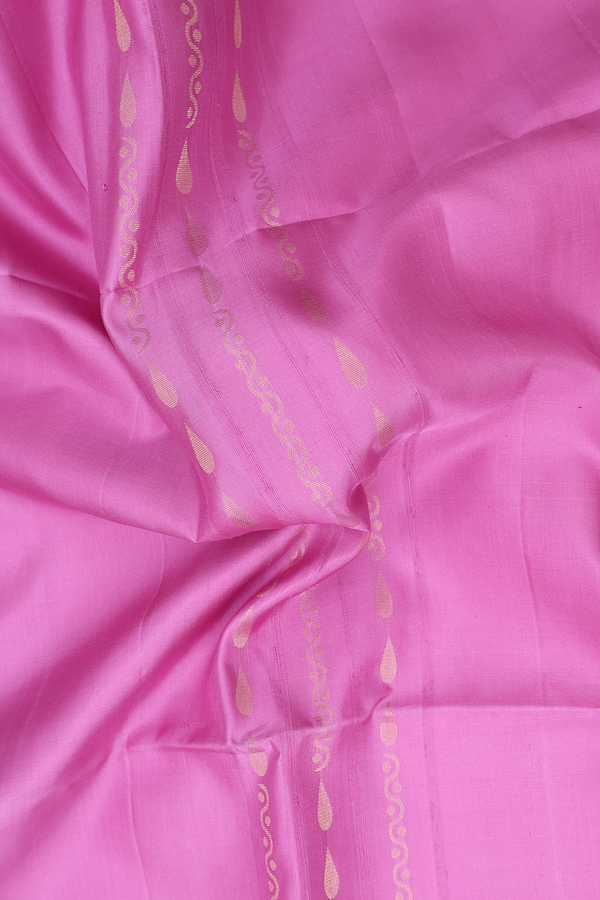 Soft Silk Saree In Pink With Stripes Design