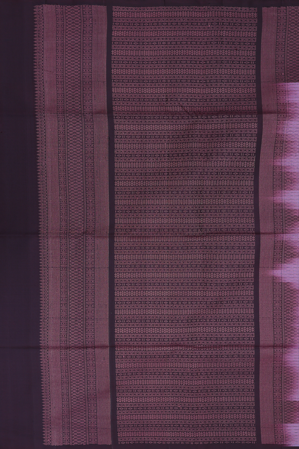 Soft Silk Saree In Dusty Purple With Checks Design