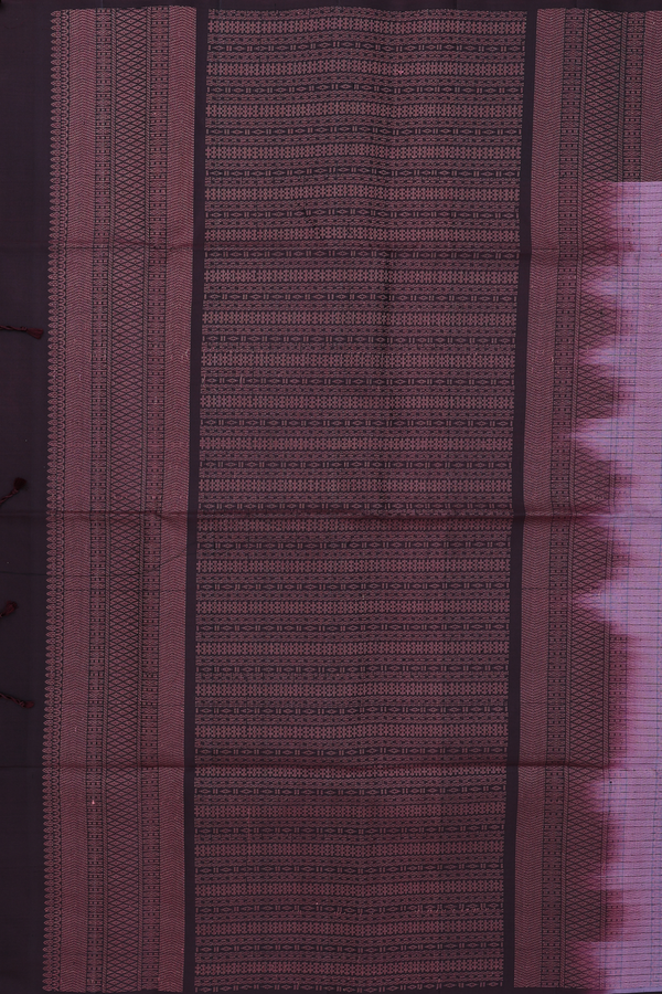 Soft Silk Saree In Light Purple With Checks Design