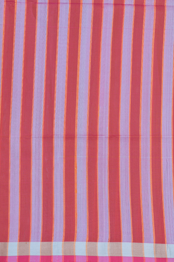 Soft Silk Saree In Dual Tone And Orange With Stripes Design
