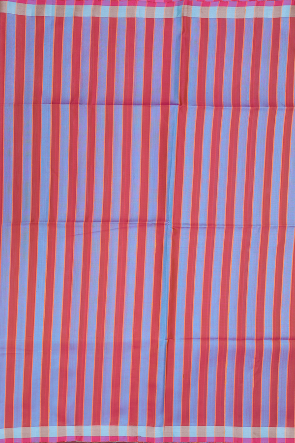 Soft Silk Saree In Dual Tone And Orange With Stripes Design