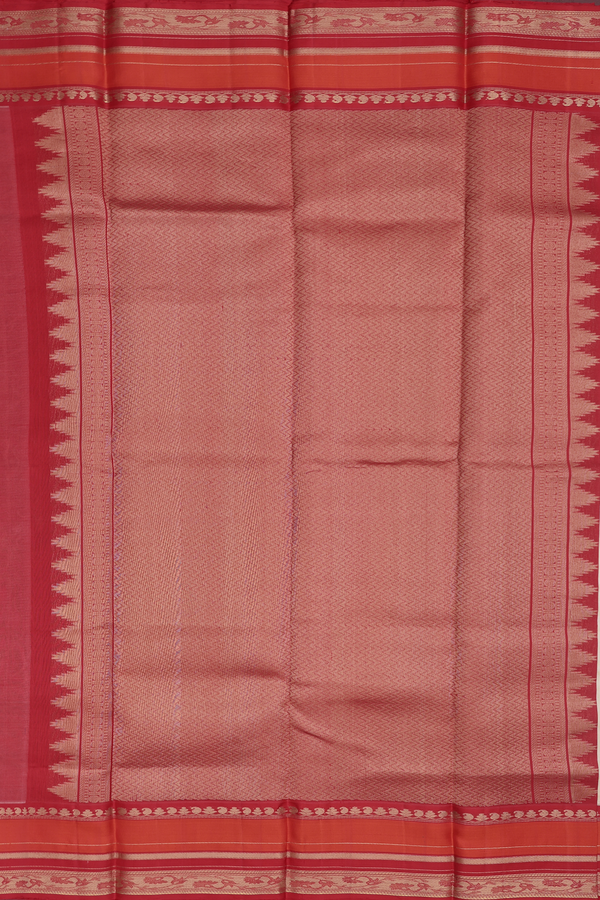 Linen Kanchipuram Silk Saree In Off White With Floral Buttas