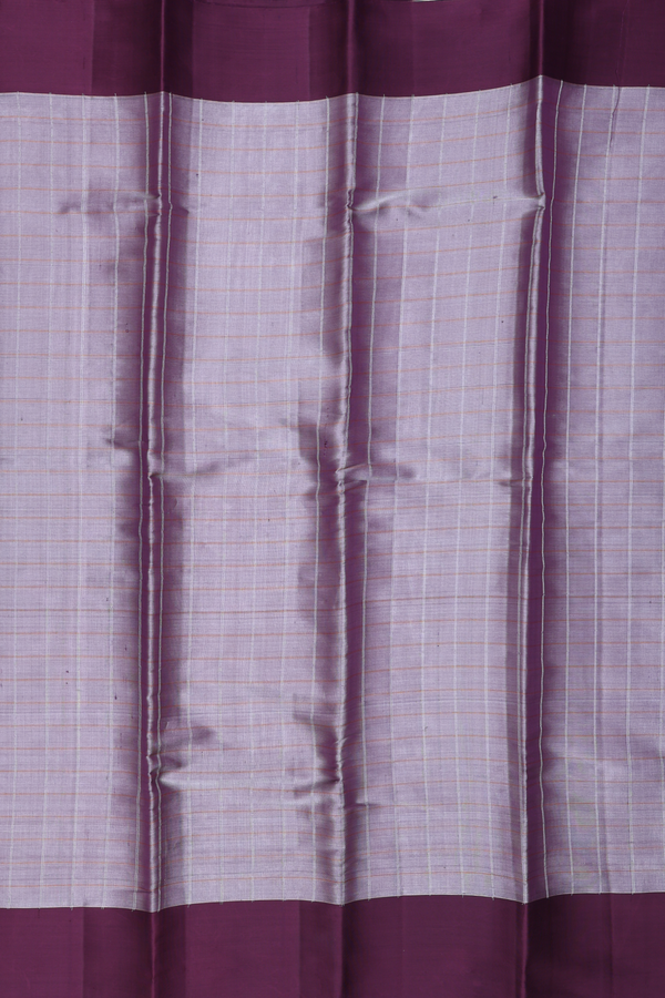 Kanchipuram Silk Saree Light Purple Tissue With Checks Design