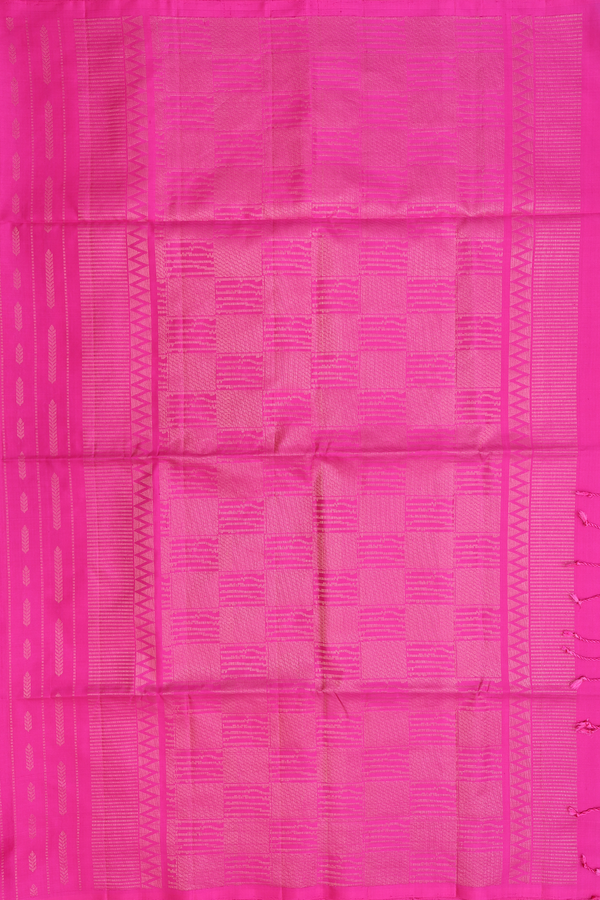 Soft Silk Saree In Rani Pink With Stripes Design