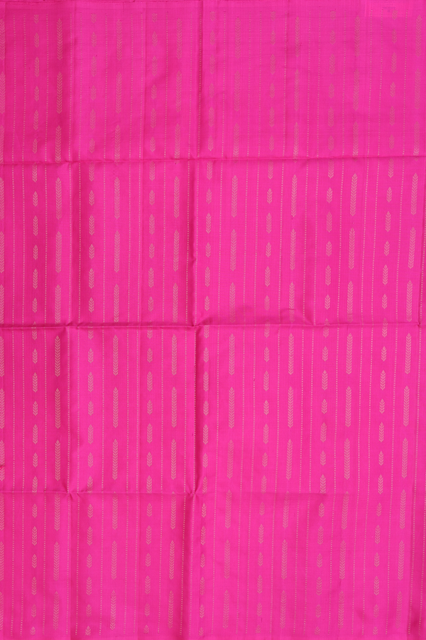 Soft Silk Saree In Rani Pink With Stripes Design
